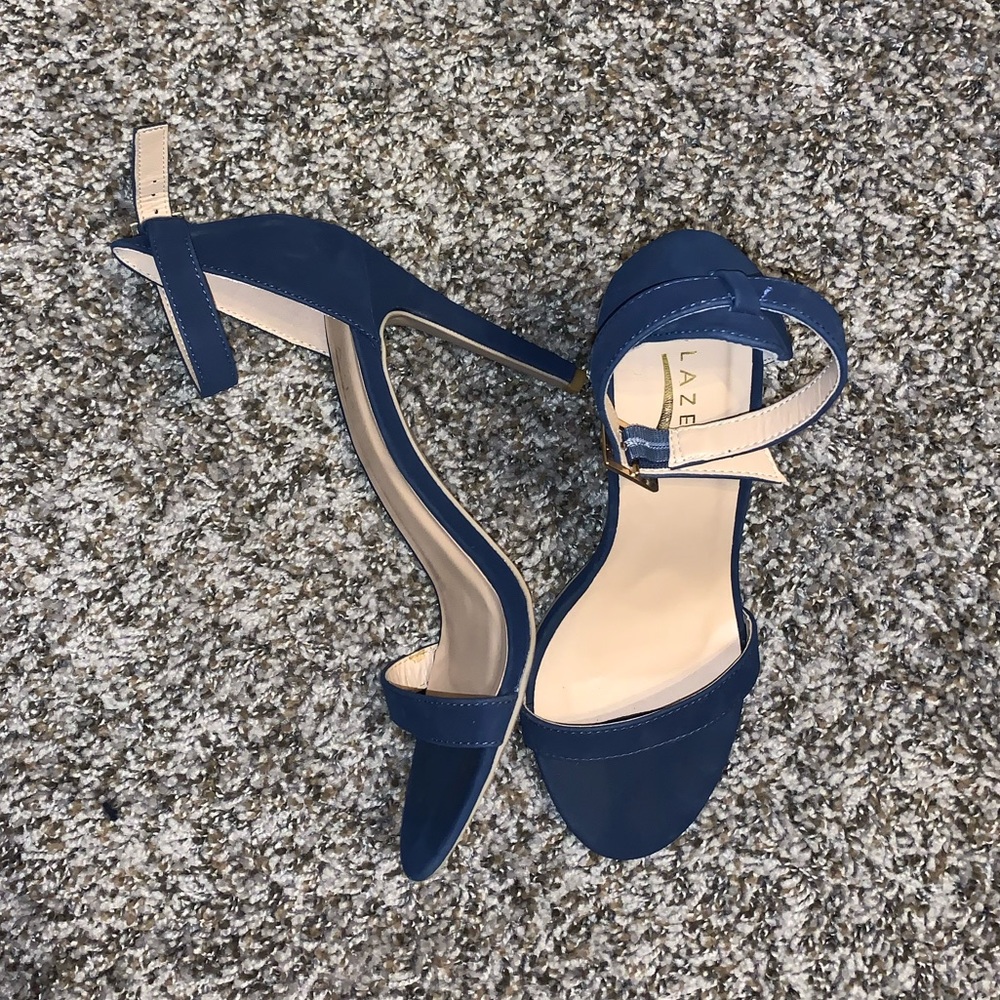 Blue Open Toed Stiletto Heels